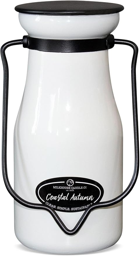 Milkhouse Candle Company, Coastal Autumn, Creamery Collection, Scented Soy Candle: Butter Jar Candle, Milkbottle 8 oz
