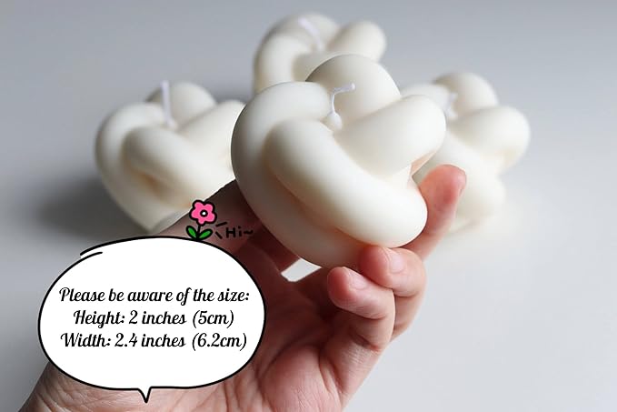 Knot Candle, Set of 2, All Natural Premium Soy and Palm Wax, Shaped Candles, Trendy Room Decor, Aesthetic Candles, Vanilla Scented, Danish Pastel Room Decor, Gift for Her (Pink+Blue)