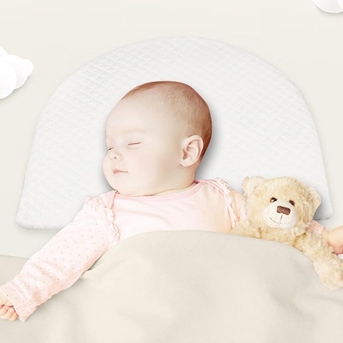 Sleep Pillow for Boys and Girls,Breathable Memory Foam Head Wedge Cushion Prevents Spit Pillow(White, Square)