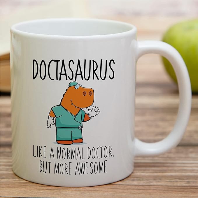 Retreez Funny Mug - Doctasaurus Doctor Dinosaur 11 Oz Ceramic Coffee Mugs - Funny Sarcasm Sarcastic Motivational Inspirational Thank You birthday gift for him her medic friend coworker dad mom sis bro
