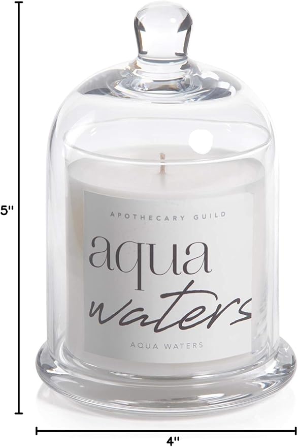 Zodax Aqua Waters Apothecary Guild 10 Ounce Scented Jar Candle with Dome