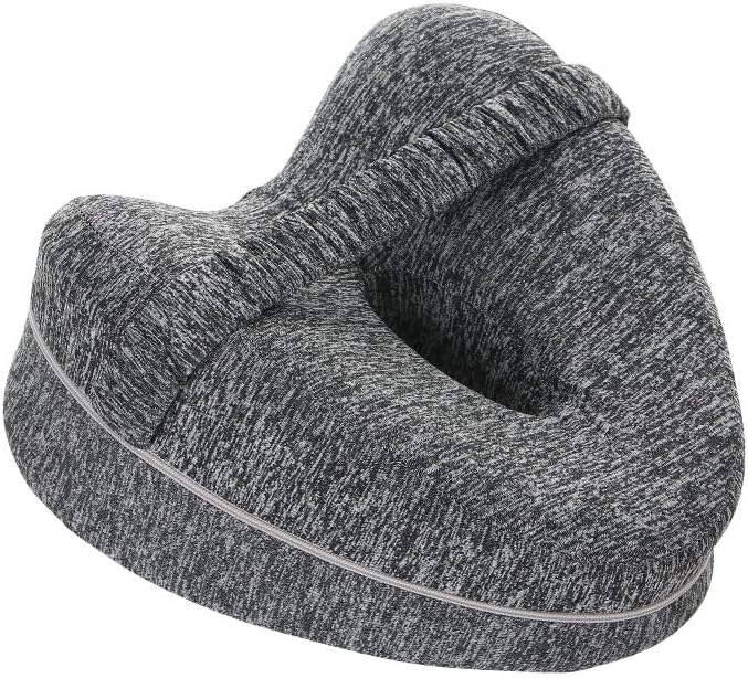 Memory Foam Knee Pillow, Leg Pillow for Sciatica Relief, Back, Hips, Knees Fatigue Relief, Ergonomics Leg Positioner Wedge Pillow with Washable Breathable Cover & Adjustable Elastic Band