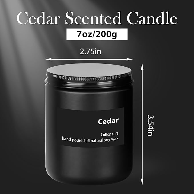 Scented Candles,Candles for Men,7oz Cedar Candle,Long Lasting with 40H Burn Time,Aromatherapy Candle for Home.