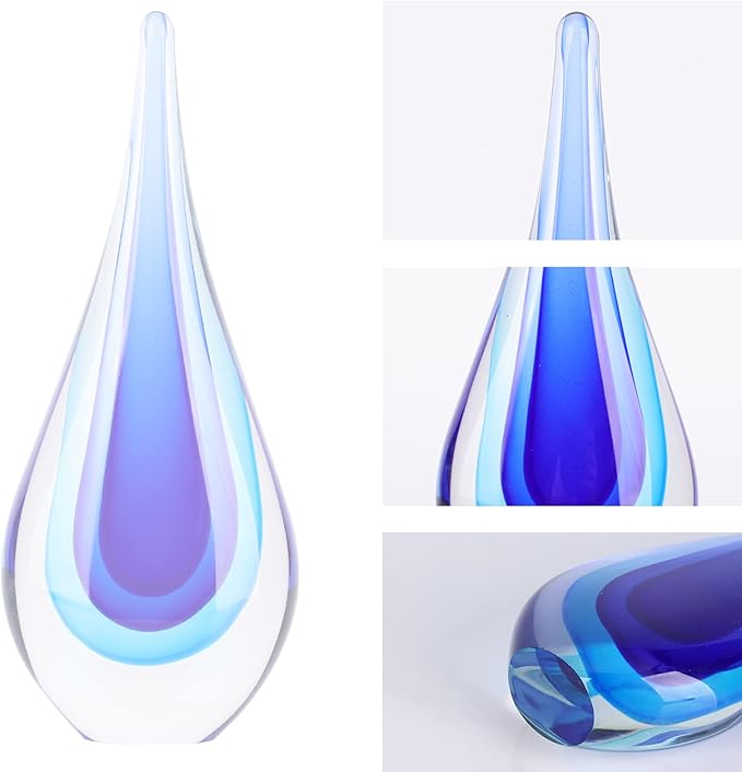 DOVDOV Hand-Blown Glass Sculpture, Unique Mediterranean Decorative Glass, Suitable for Office, Bookshelf, Living Room Coffee Table, Mantelpiece Filling