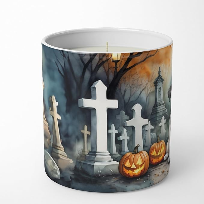 Caroline's Treasures DAC2024CDL Boxer Spooky Halloween Decorative Soy Candle Nature Soy Wax Essential Oil Home Decor Ideal for Bedroom Kitchen Bath Office Gift, 10 oz