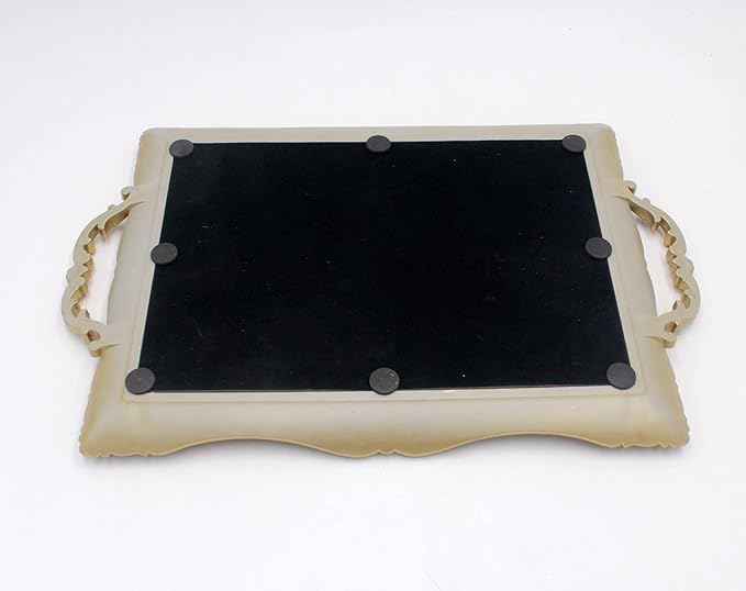 Antique Decorative Gold Framed Square Mirror Tray, Jewelry & Cosmetics Organizer for Dresser, Square - 9.5" W x 14.5" L (Golden)