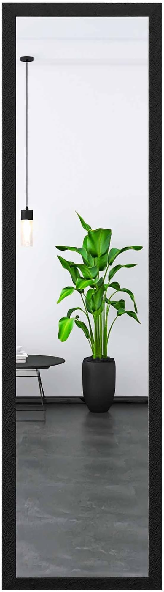 Beauty4U Full Length Mirror Wall Mirror Full Body Mirror Explosion-Proof Wall Mounted Hanging Mirror for Dorm with Rectangular Float Framed for Room Decor, 50"x 14", Black