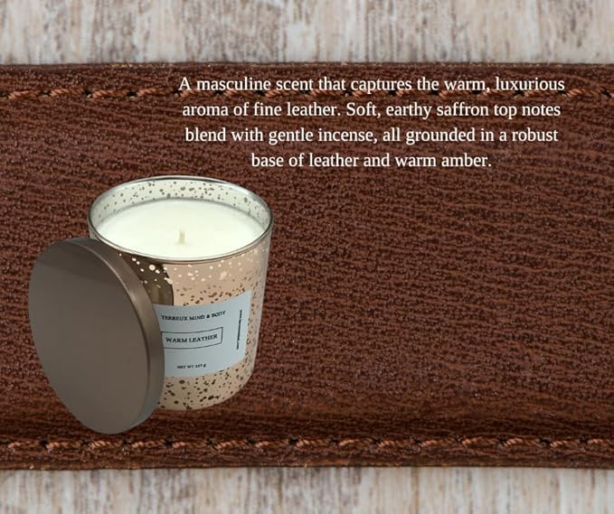 Patchouli Sandalwood Soy Candle - Long Lasting Aromatherapy Candle for Relaxation and Meditation - Earthy Fragrance - Patchouli-Soy Wax-Candle cleareance-Santal (Leather)
