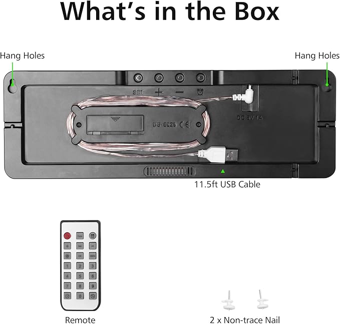 Zgrmbo 16" Large Digital Wall Clock with Remote, Large Display LED Wall Clock for Living Room/Gym/Shop/Warehouse/Office Decor, 12/24H, Auto Dimming, Timer