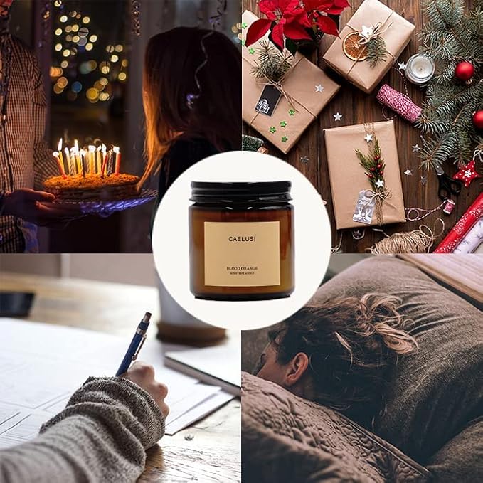 Soy Candles Clearance for Home Scented Aromatherapy Candles Natural Soy Wax Candles Gifts for Women/Men Premium Candles Essential Oils Long Lasting Amber Jar Candles (Lavender Candle 8.5oz)