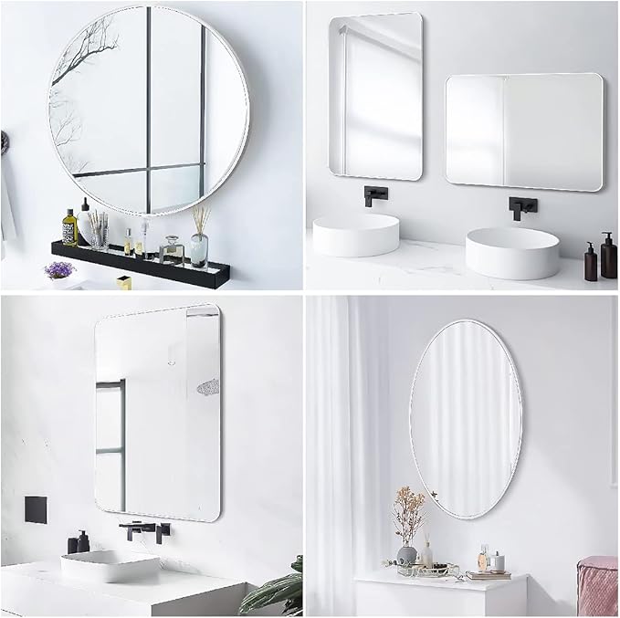 47x14 Mirror Rectangle Full Body Length Door Hanging Wall Mounted Metal Frame Dressing Make-up Mirrors for Entryway Bedroom Bathroom Living Room 47 14 inch Silver