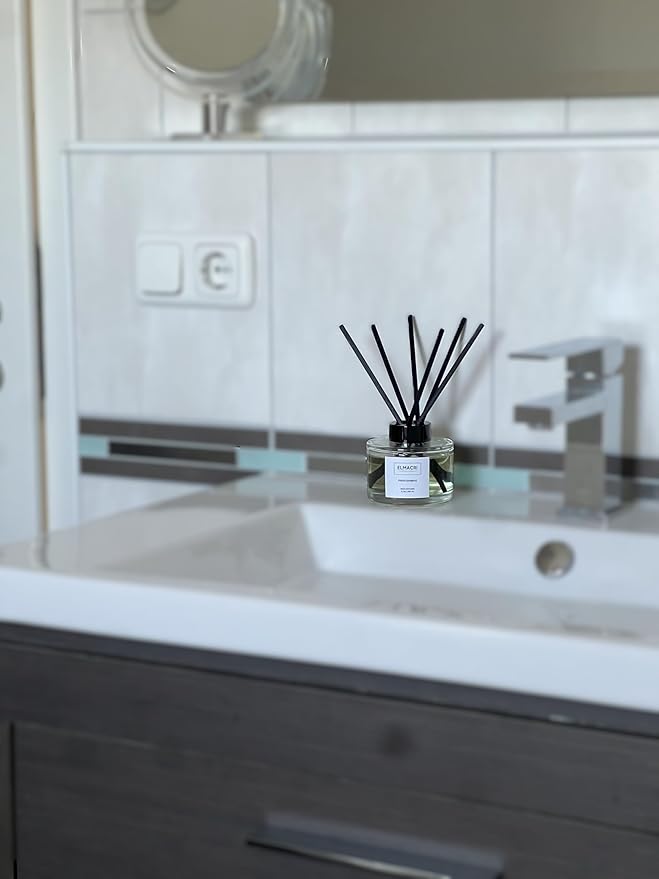 Reed Diffuser, 6.76 fl oz (200ml) - Fresh Bamboo Scent Diffuser for Home, Office, Bathroom - Elegant Home Fragrance with Diffuser Sticks