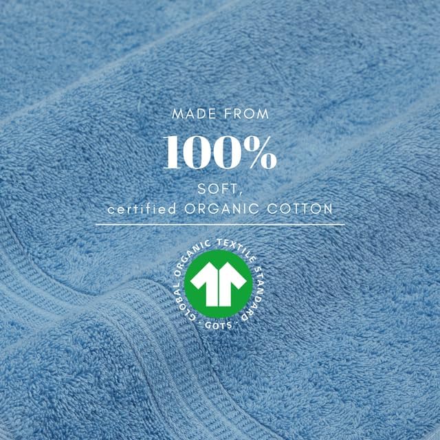 HOMELOVER 4 Piece Towel Set - 100% Organic Cotton 2 Bath Towels & 2 Hand Towels - 500 GSM, Hotel Quality, Soft, Highly Absorbent & Quick Drying Wash Towels for Kitchen & Bathroom (Sky Blue)