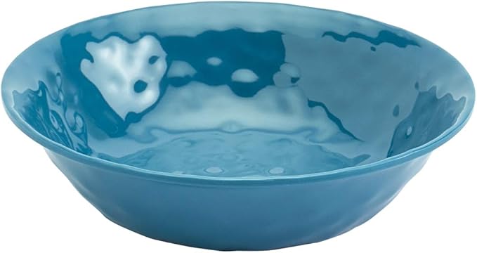 Tabletops Gallery Indoor/Outdoor Melamine Dinnerware Collection- Chip Break Resistant Plates Bowls Dishwasher Safe, 12 Piece Dinnerware in Ocean Blue (Dark Blue)