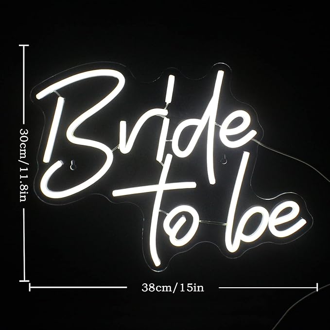 Gamerneon Bride to be Neon Signs White LED Neon Lights for Wall Decor Wedding USB Neon Light Signs for Bachelorette Engagement Party Bridal Shower