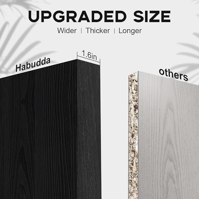 Habudda Floating Shelves, Wall Hanging Wood Shelf for Rustic Home Decor, Bathroom, Bedroom, Kitchen Display, Natural Wood, Invisible Bracket, 30", 2-Pack (Black, 30"×6.7"×1.6")