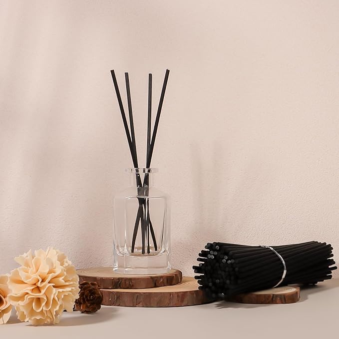 Reed Diffuser Sticks - Reed Sticks -Diffuser Refills - Natural Essential Oil Aroma Diffuser Sticks Rattan Wood Replacement for Aroma Fragrance 120 PCS(19cm*3.5mm Black Color)