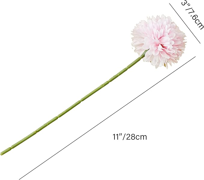 Mandy's Pink Artificial Ball Chrysanthemum 12 Stems Faux Flowers with Bendable Stems for DIY Wedding Centerpiece Fall Decor Home Arrangements