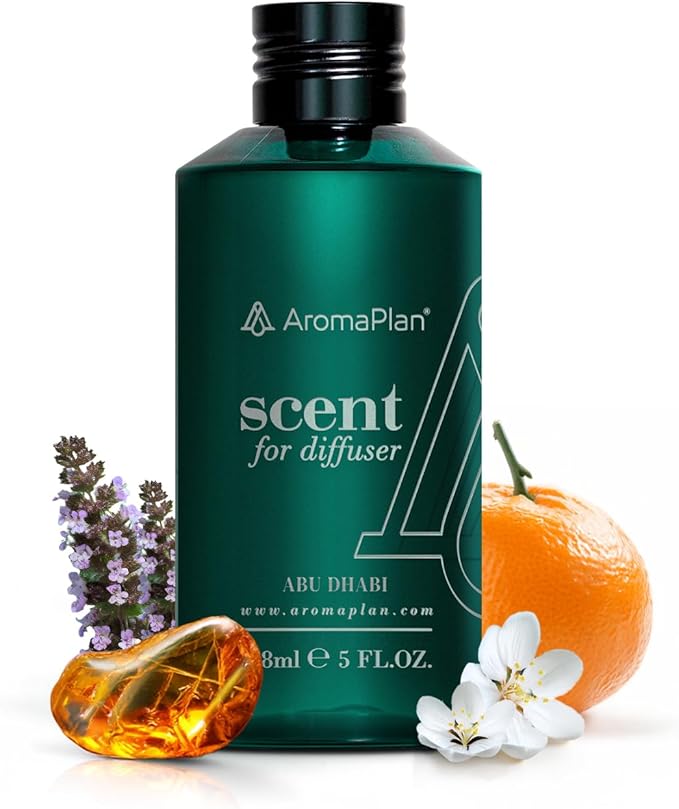 Aromaplan Hotel Scents ABU Dhabi 5 Fl Oz (148ml), Home Luxury Aroma & Hotel Fragrance Diffuser Oil- Hotel Diffuser Oil for Aromatherapy- USA Made, Bigger Bottle, Bolder Aroma & Longer Lasting