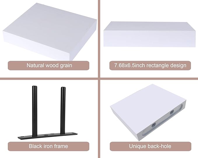 Floating Shelves, Floating Shelves for Wall, with Invisible Bracket, Bathroom Shelves, Bedroom Decor, Floating Shelf, Shelves for Wall Storage, Display Shelf, Set of 2