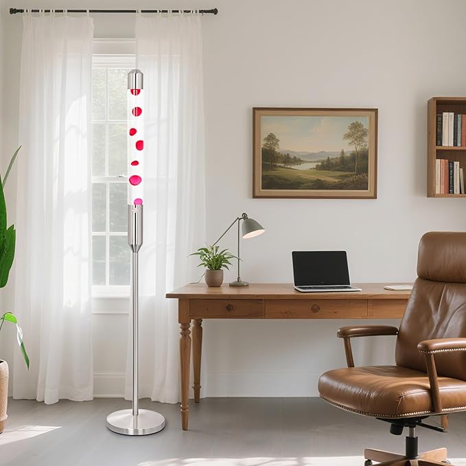 59-Inch Liquid Motion Lamp,Magma Lamp, Mood Relaxation Light,Suitable for Home Decoration, Living Room, Office, Bedroom, café (59 inch Clear Water red Wax/Silver)