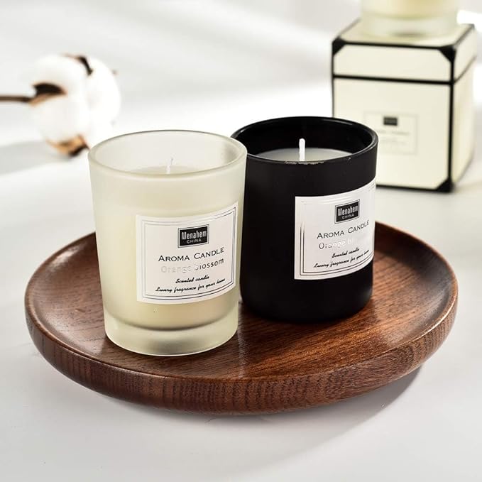 Natural Scented Candle,Aroma Candle Gift,Sea Salt&Sage Perfume,Amber Perfume,Handmade Soy Wax in Glass Jar 12 Hours,Prefect for Meditation Stress Relief Mood Boosting (White-Sea Salt&Sage)