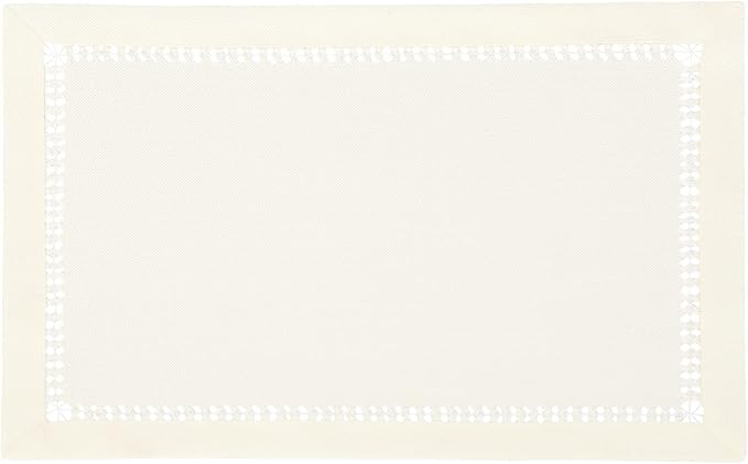 Grelucgo Handcrafted Solid Color Dining Table Placemats, Double-Hemstitched (Cream, 12 x 18 Placemats (Set of 4))