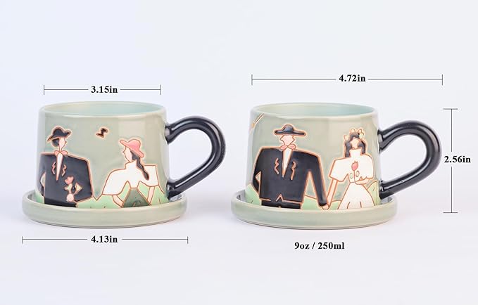Couple Coffee Mug Set Engagement gift Wedding Gifts for Bride and Groom Wedding Gifts for Couple Bridal shower gifts Handmade Ceramic Coffee Mugs Sets of 2