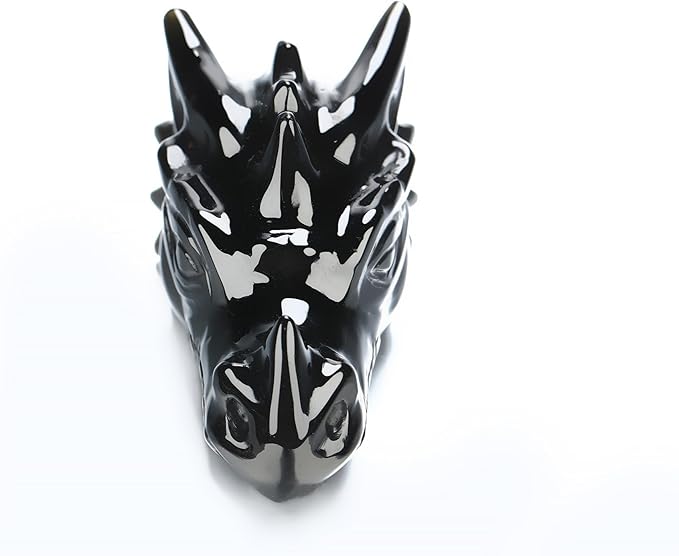 Skullis 2.0" Black Obsidian Hand Carved Crystal Dragon Head Skull Sculpture, Crystal Healing.1487