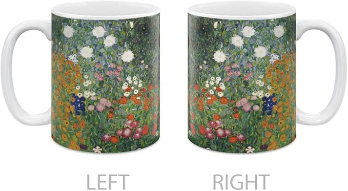 MUGBREW Classic Art Gustav Klimt Flower Garden Ceramic Coffee Mug Tea Cup, 11 OZ