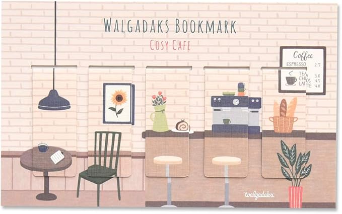 Monolike Magnetic Bookmarks Cosy Cafe, Set of 5