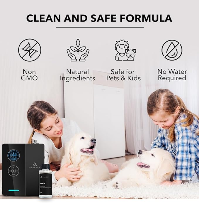 Santal Fragrance Oil 6.7 Fl Oz (200 mL) Essential Oil for Diffusers, Sandalwood & Leather Opening, Followed by Floral and Woodsy Notes, for Home, Spa & Office Use, Pure Aroma Ingredients