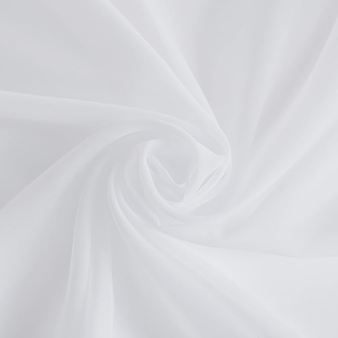 KGORGE Canopy Bed Sheer Curtains for Queen/King/Twin/Full Size, 8 Panels for Girls Boys Adults Bed, Home Bedroom Decor (White, 45 inch width X 96 inch length)