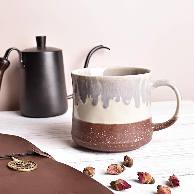 Bosmarlin Large Ceramic Coffee Mug, Big Tea Cup, 7 Colors to Choose, 21 Oz, Dishwasher and Microwave Safe, 1 PCS (Red)