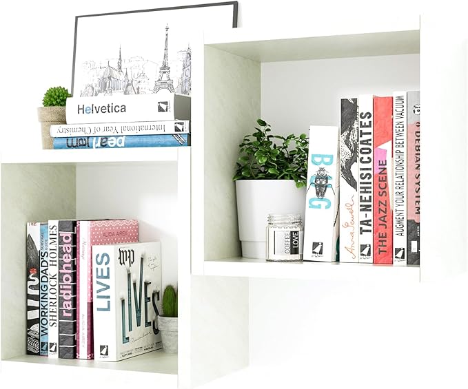 Kaboon Cube Floating Shelves Set2, Display Shelves Wall Mount 7.75" D x 12.5" W x 12.5" H, (Sea Salt, Square 2 Cubes)