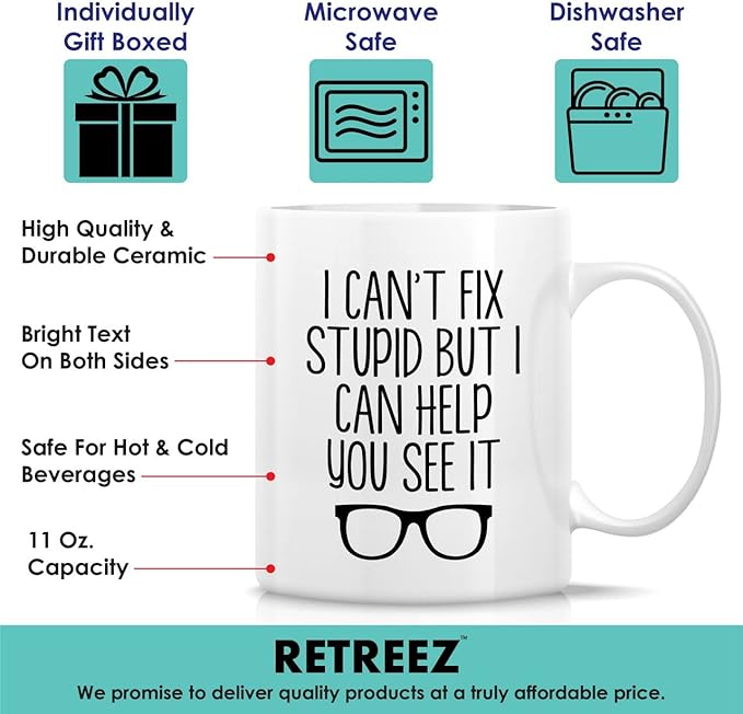 Retreez Funny Mug - Ophthalmologist Eye Doctor Ophthalmology Optometrist 11 Oz Ceramic Coffee Mugs - Funny Sarcasm Motivational Inspirational birthday gift for women men friend coworker him her bestie