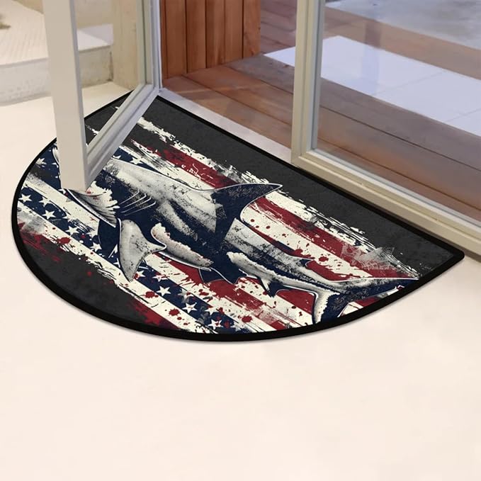 Non Slip Bath Mats Absorbent Doormat Rugs Indoor Outdoor Entrance Rug for Bathroom Laundry Kitchen Rugs Home Decor Gifts Animals - Sharks
