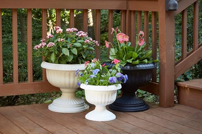 Southern Patio 18" Grecian Urn, White