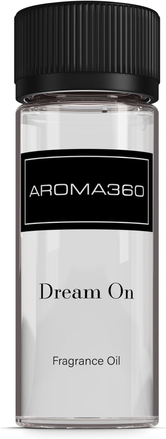 Aroma360 - Dream On Fragrance Oil Blend | Hotel Inspired for Luxury Essential Oil Diffusers | Aromatherapy Scent Diffuser Oil | Serene White Tea, Healing Aloe Vera, and Warm Earthy Cedar - 50ML