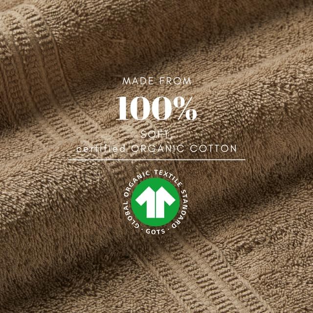 HOMELOVER 8 Piece Towel Set - 100% Organic Cotton, 2 Bath Towels, 4 Hand Towels, 2 Washcloths - 500 GSM, Hotel & Spa Quality, Soft, Quick Dry, Highly Absorbent Bathroom Essentials (Cone Brown)