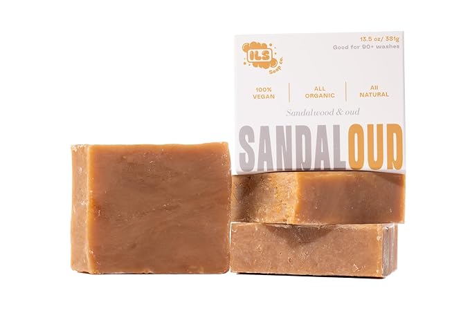 SandalOUD (Sandalwood and Oud) - Made in USA - All Natural Bath Soaps for All Skin Types - Plant Based, Cold Process and Handmade - (3 Pack)