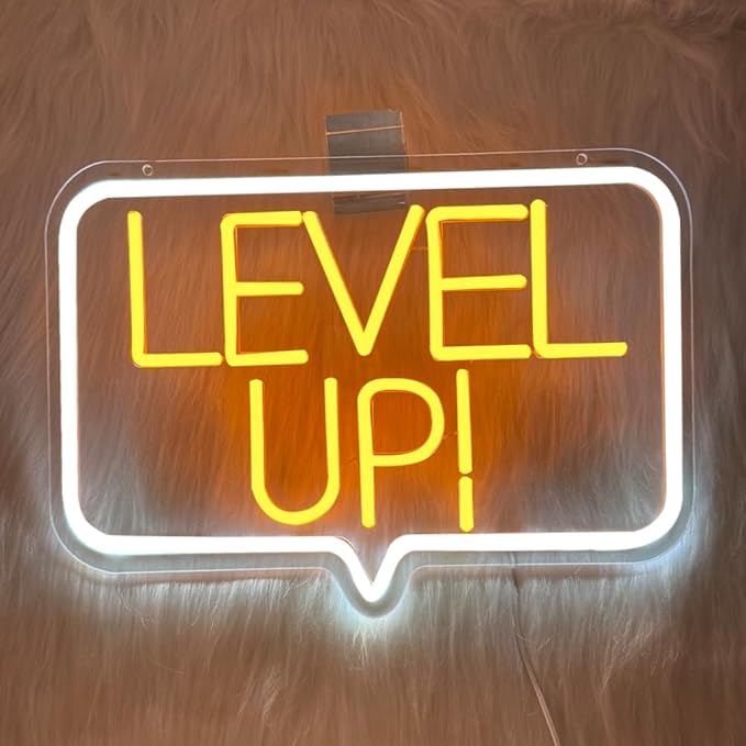 Level Up Neon Sign,Gaming Neon Light for Teens Room Decor, Arcade Games Victory Light Up Signs for Gamer Room Decor,for Teens, Boys, Kids Gamer Gifts(16.73x10.62 inches)