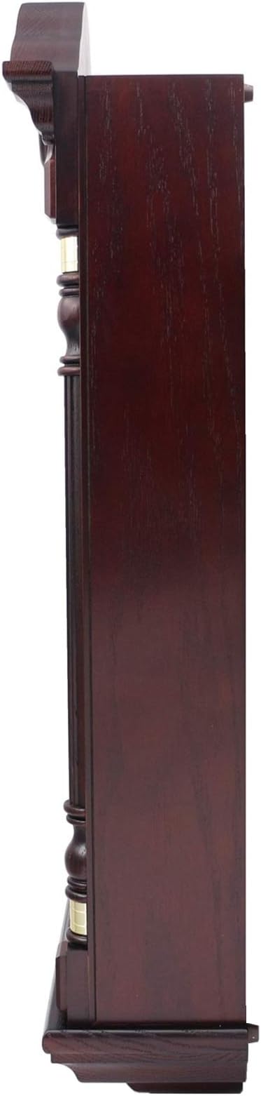 SEIKO Stately Dark Brown Solid Oak Case Wall Clock with Pendulum and Chime
