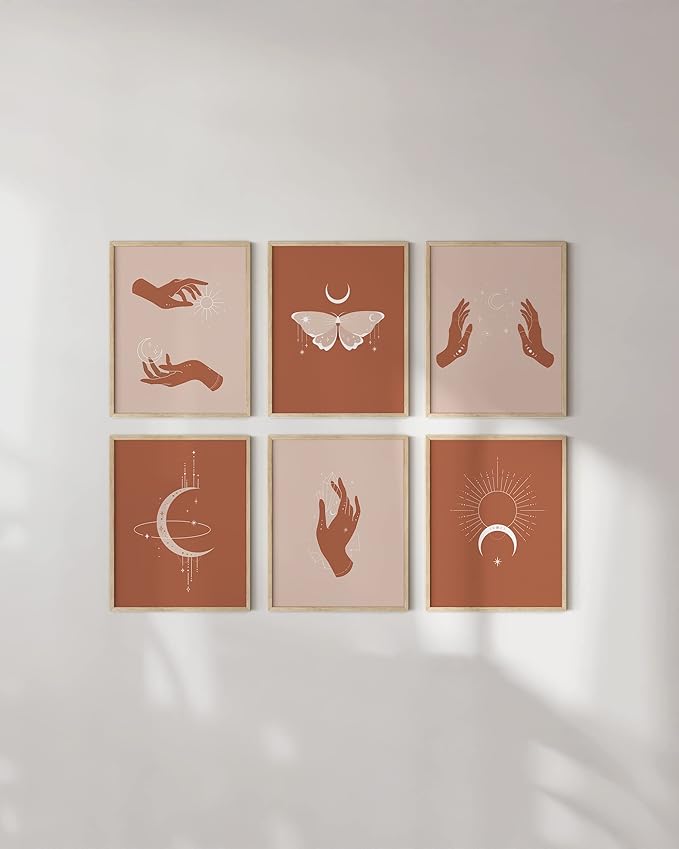 HAUS AND HUES Astrology Posters and Celestial Decor - Sun and Moon Art Astrology Wall Decor, Sun Wall at Posters Spiritual Boho Prints Wall Art, Astrology Wall Art Boho Art Prints (Unframed 16x20)