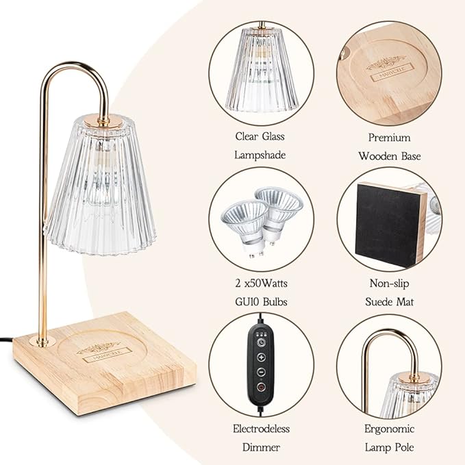 Candle Warmer Lamps 2 Pack, Electric Candle Warmer Lamp with Timer and Bulbs for Jar Candles, Aesthetic Home Decor, Gifts for Women, Graduation Gifts for Teacher