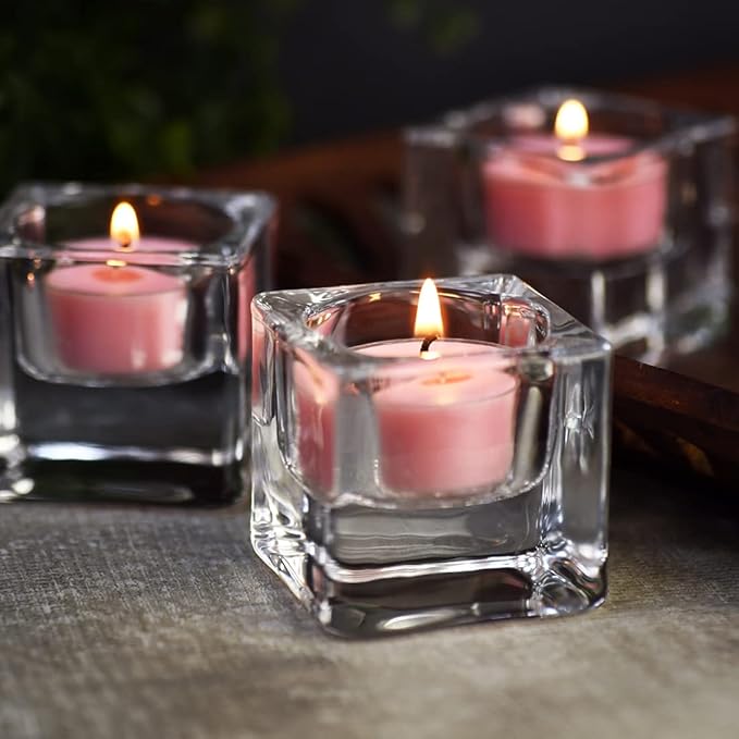 DEYBBY Natural Scented Soy Wax Tealight Candles Bulk, Romantic Rose Aromatherapy Luxury Tea Candle Set of 12-4 Hour Burn Time|Great for Valentine's Day, Birthday