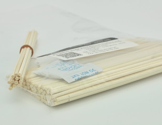 100 Pieces Natural Rattan Reed Diffuser Replacement Sticks (8.7" x 3mm)