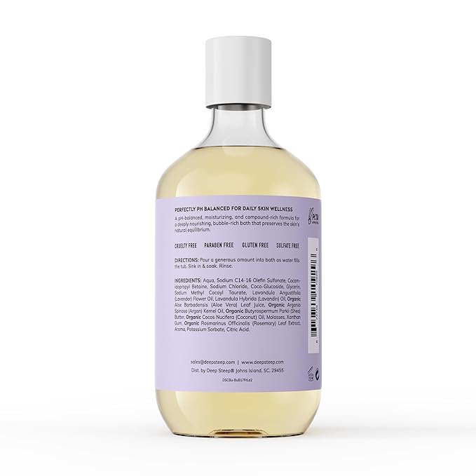 Deep Steep Bubble Bath 17oz (Pack of 1) (17 Fl Oz (Pack of 1), Fresh Lavender)
