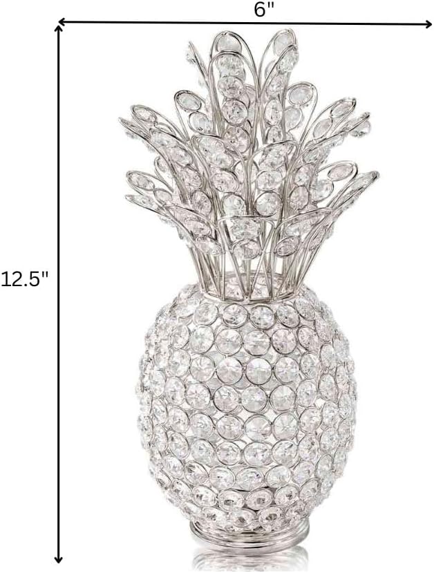 Modern Day Accents 5706 Pina Cristal Silver Pineapple, Home Decor, Kitchen Decor, Entryway Decor, Pineapple Decor, Pineapple Gifts, Kitchen Decor for Counter, Room Decor, Home Decor Kitchen, 12.5" H