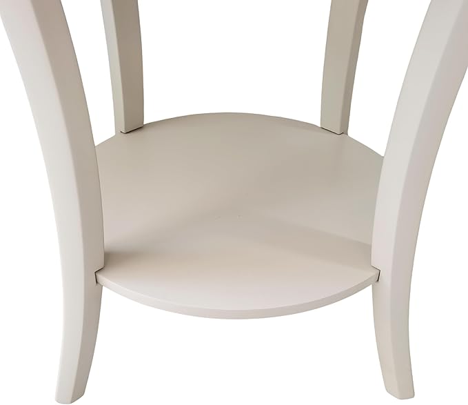 Roundhill Furniture Perth Contemporary Round End Table with Shelf